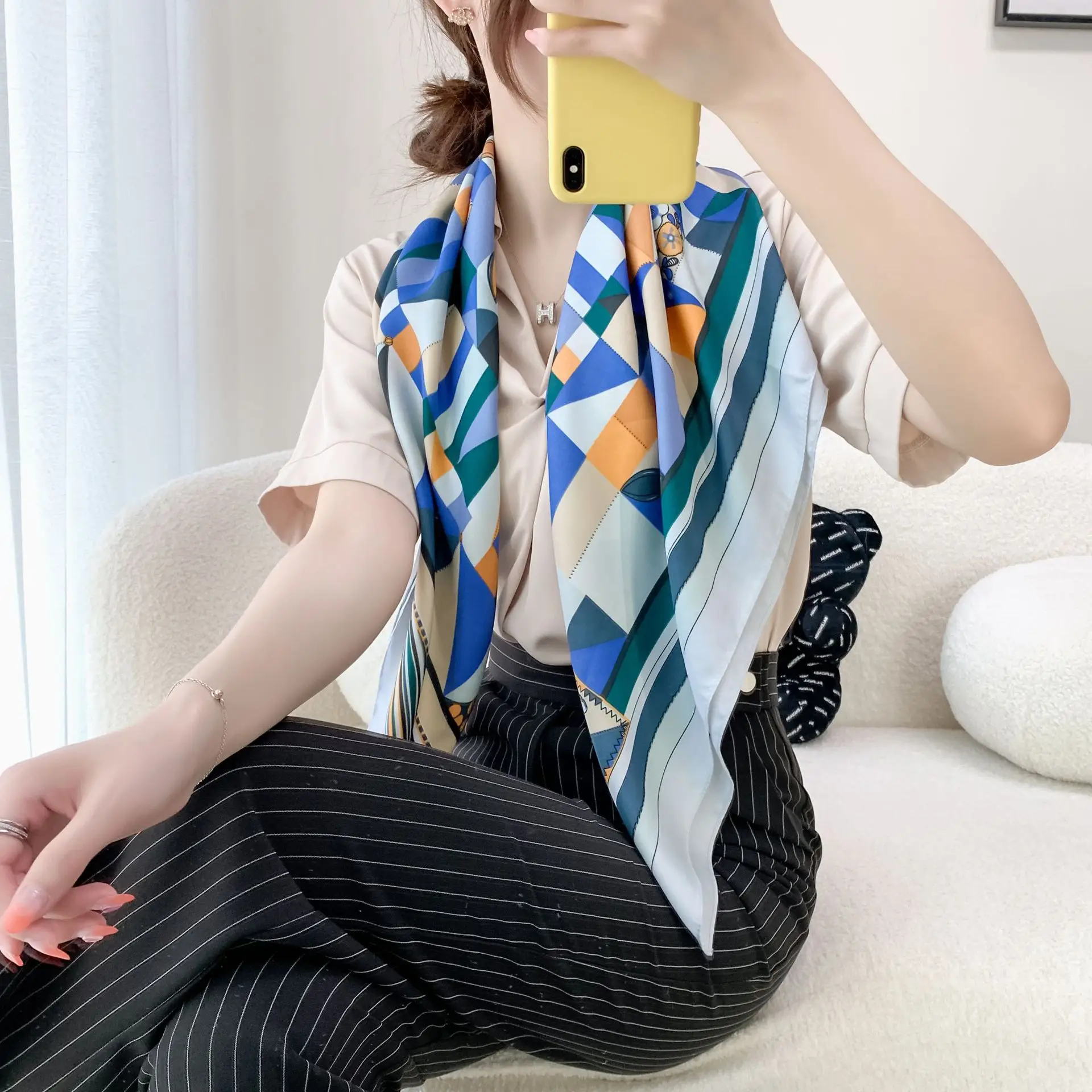 Sunscreen Shawl 90cm Large Square Muslim Women - Image 24