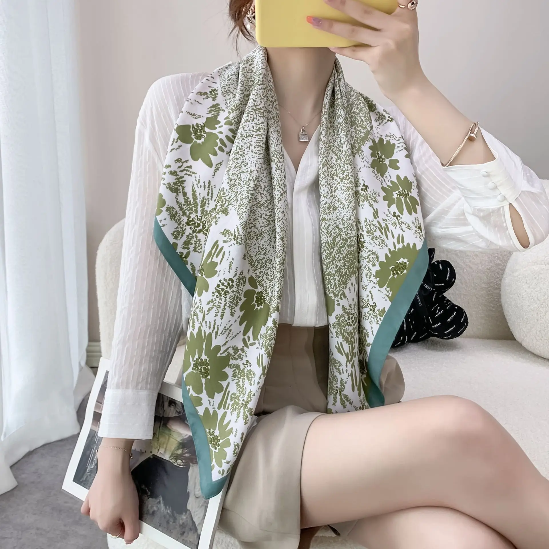 Sunscreen Shawl 90cm Large Square Muslim Women - Image 3