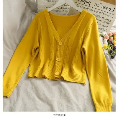 2022 Hemp V-Neck Clavicle Top Long Sleeve Female - Image 3