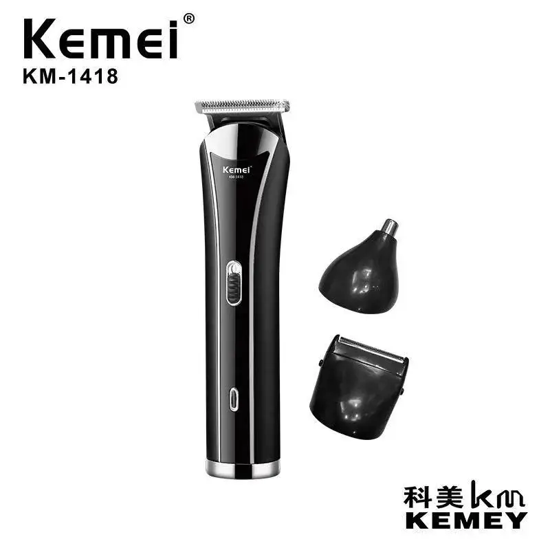 Kemei KM-1418 Electric Hair Clipper Razor Three-in-One Black - Image 2