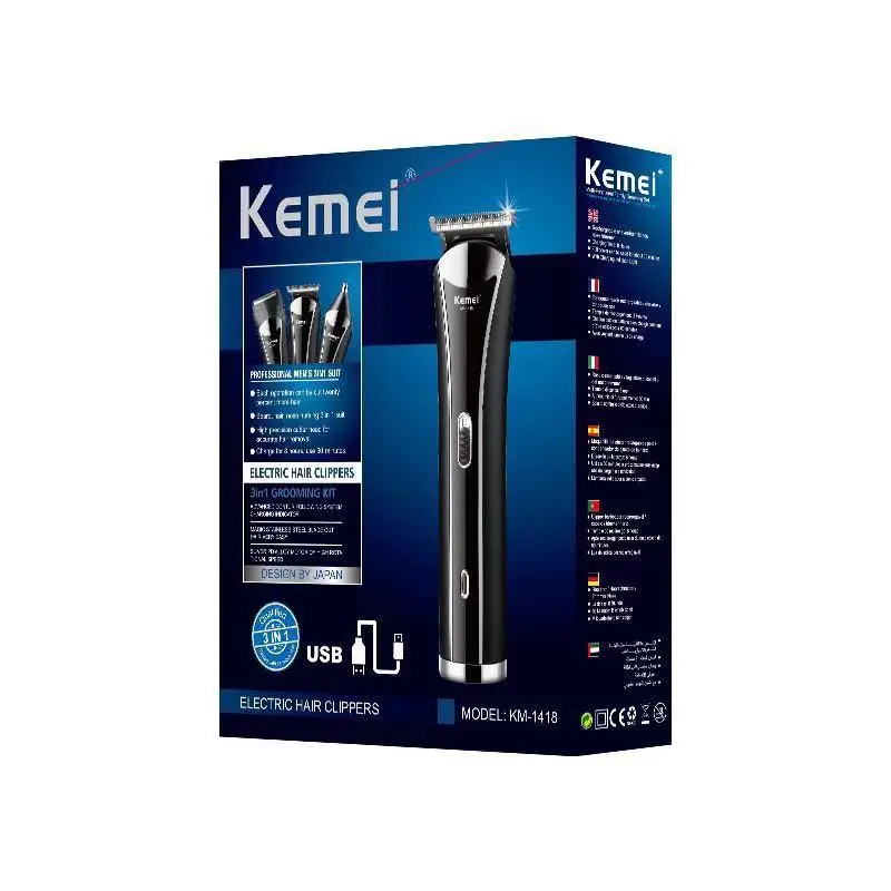 Kemei KM-1418 Electric Hair Clipper Razor Three-in-One Black — feature 8