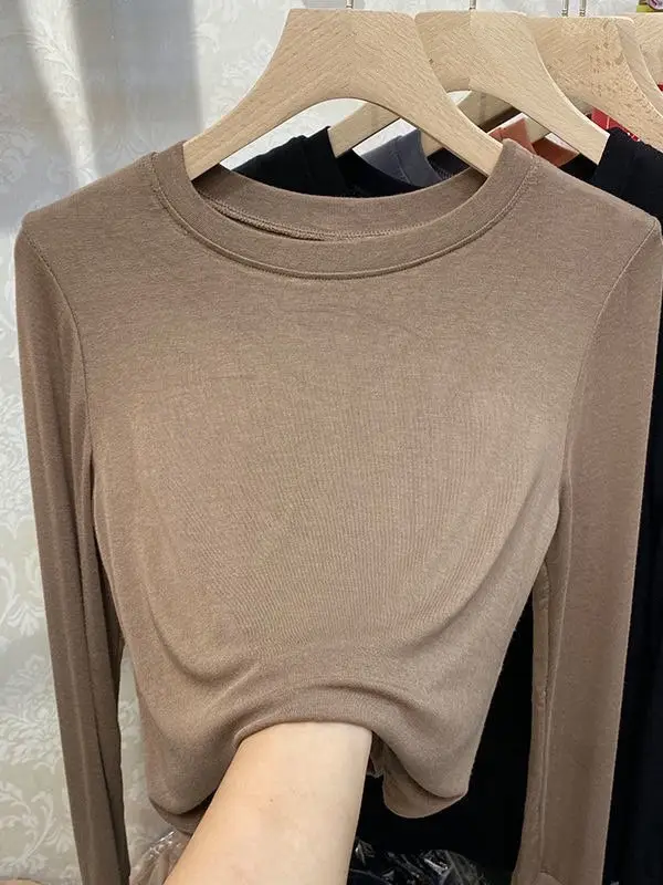 Women Cotton Slim Fit Round Neck T-Shirt Grey - Image 10