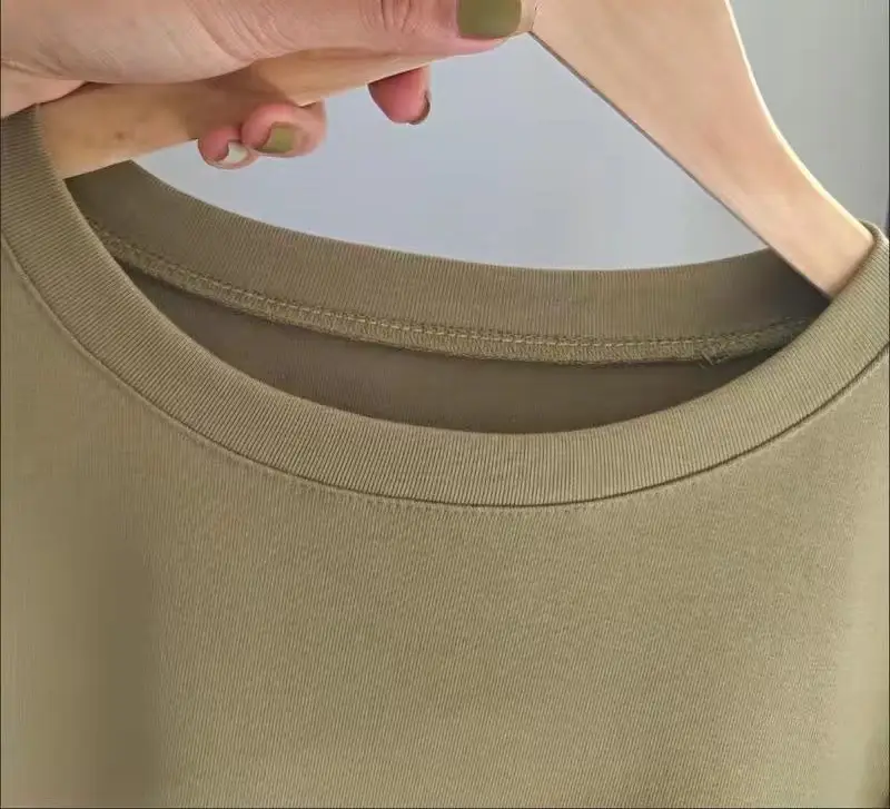 Women Cotton Slim Fit Round Neck T-Shirt Grey — feature 9