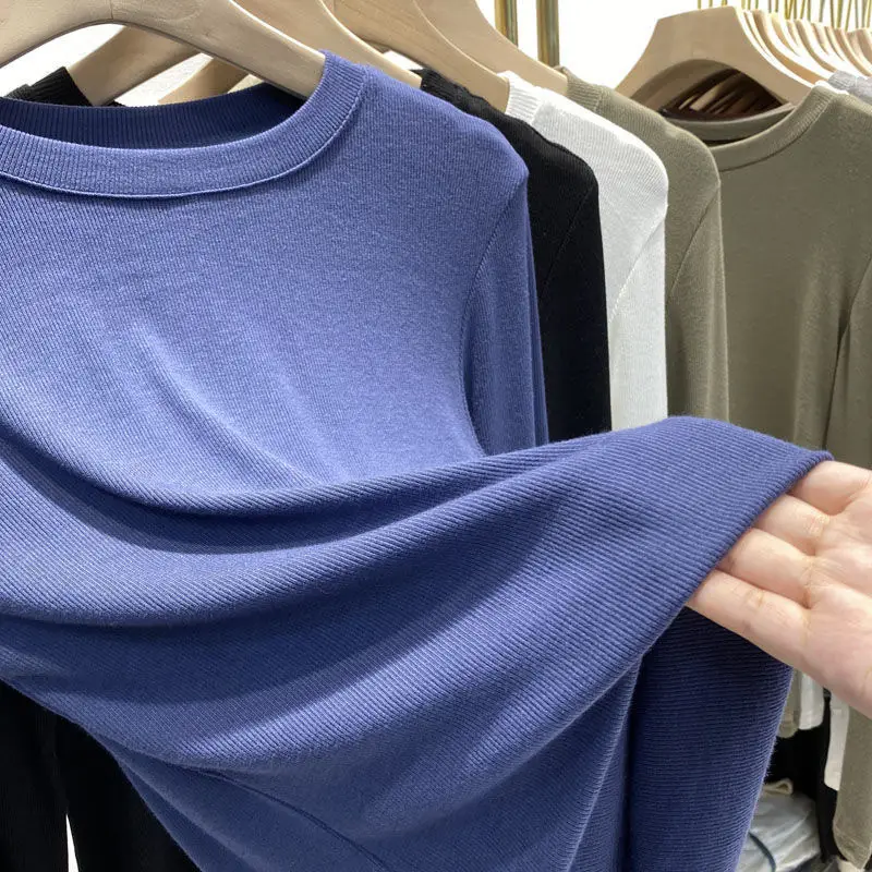 Women Cotton Slim Fit Round Neck T-Shirt Grey - Image 5