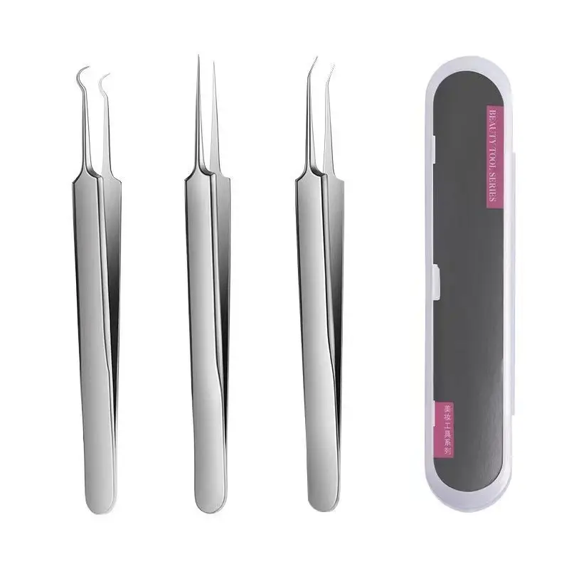 Stainless Steel Cell Clip Tweezers Set for Acne Removal - Image 18