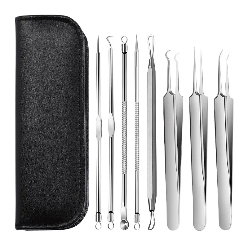 Stainless Steel Cell Clip Tweezers Set for Acne Removal — feature 14