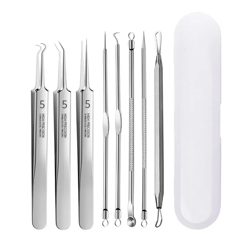 Stainless Steel Cell Clip Tweezers Set for Acne Removal - Image 2