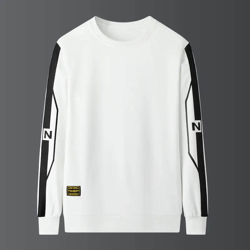 Men Black Hoodie Track Suit with White Stripes