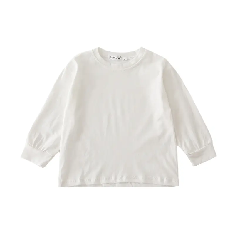 Children's White Long Sleeve T-Shirt Base Shirt Family of Three Baby Spring Autumn Fashion