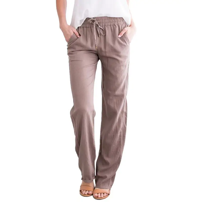 2021 Women's Blue Drawstring Loose Leg Pants - Image 2