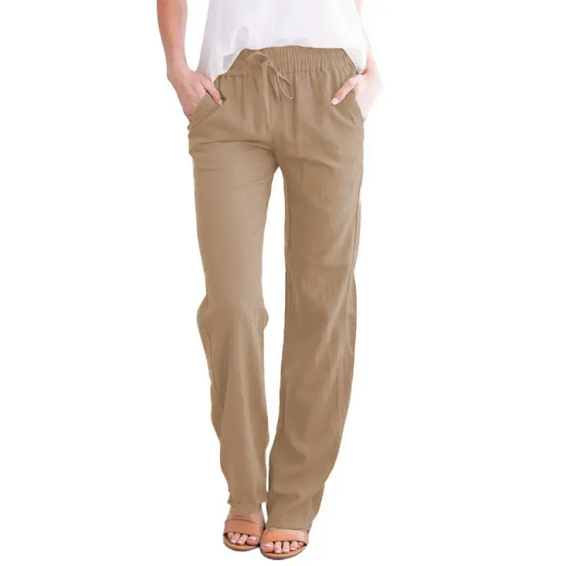 2021 Women's Blue Drawstring Loose Leg Pants - Image 12