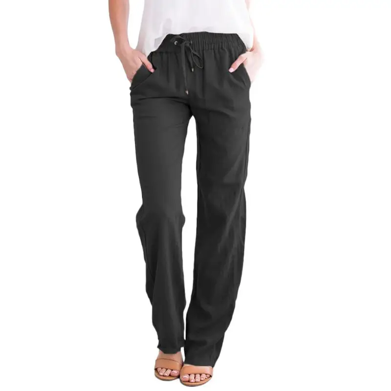 2021 Women's Blue Drawstring Loose Leg Pants - Image 3