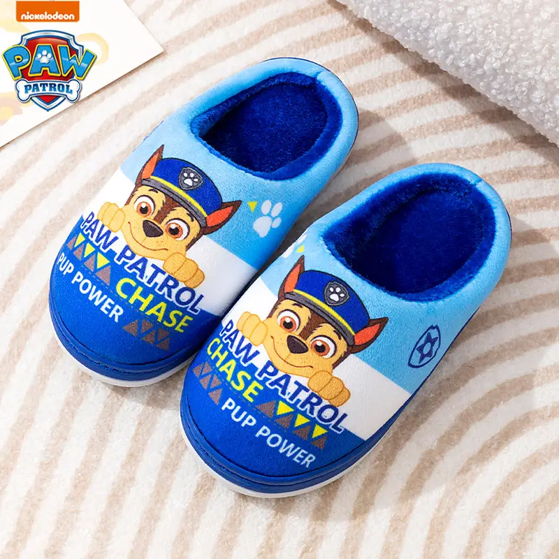 Paw Patrol Children's Cotton Slippers Autumn and Winter Children's Indoor Warm Home Non-Slip Boys Cute Kids Baby Slippers