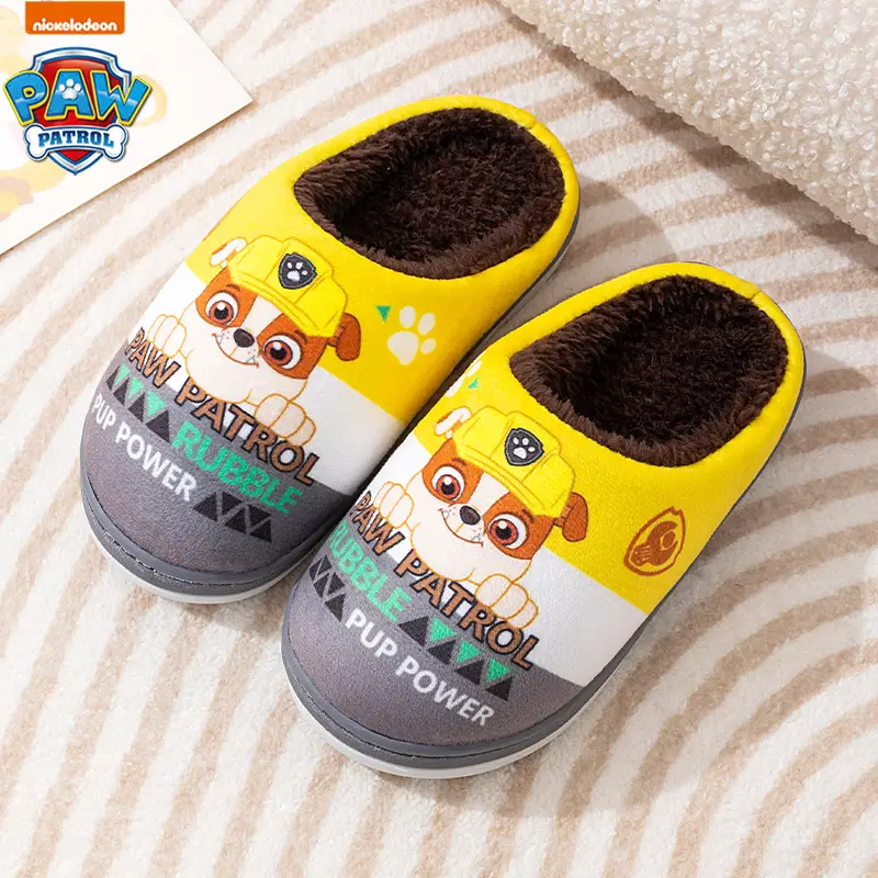Paw Patrol Children's Cotton Slippers Autumn and Winter Children's Indoor Warm Home Non-Slip Boys Cute Kids Baby Slippers