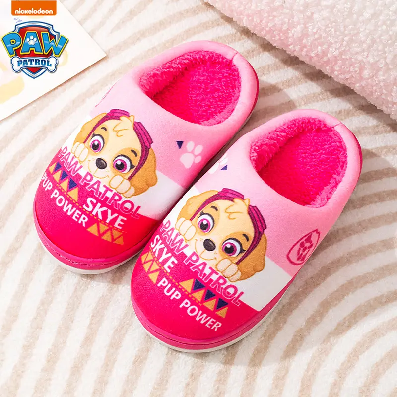 Paw Patrol Children's Cotton Slippers Autumn and Winter Children's Indoor Warm Home Non-Slip Boys Cute Kids Baby Slippers