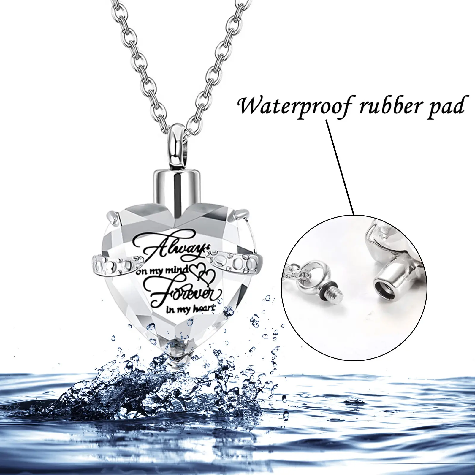 Stainless Steel Heart Emblems Necklace Set for Love
