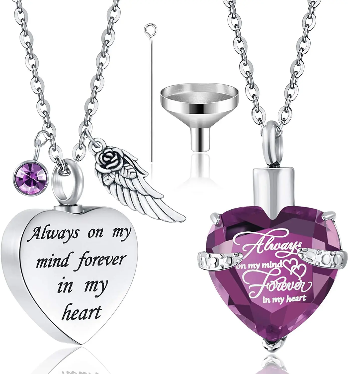 Stainless Steel Heart Emblems Necklace Set for Love