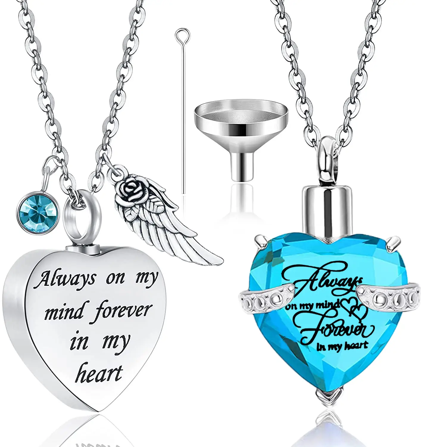 Stainless Steel Heart Emblems Necklace Set for Love