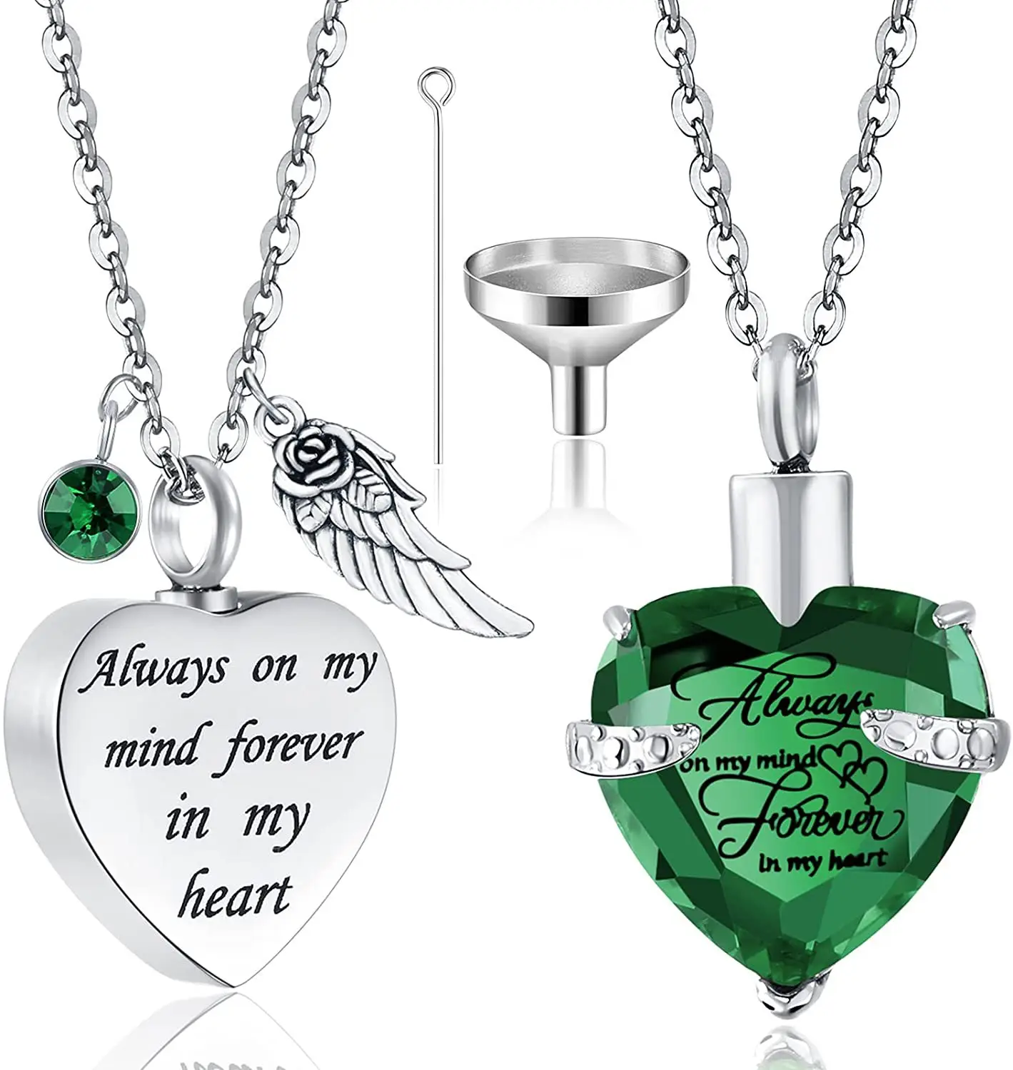 Stainless Steel Heart Emblems Necklace Set for Love