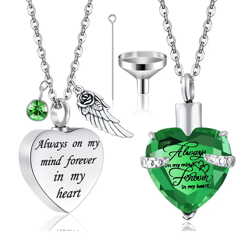 Stainless Steel Heart Emblems Necklace Set for Love