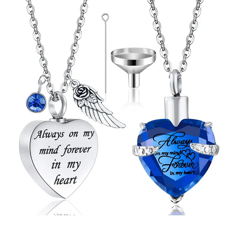 Stainless Steel Heart Emblems Necklace Set for Love