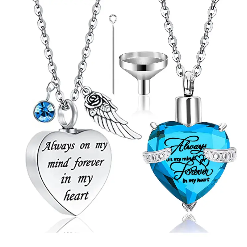 Stainless Steel Heart Emblems Necklace Set for Love