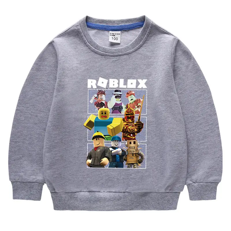 2023 Kids Roblox Sweatshirt Purple Round Neck Cotton - Image 6