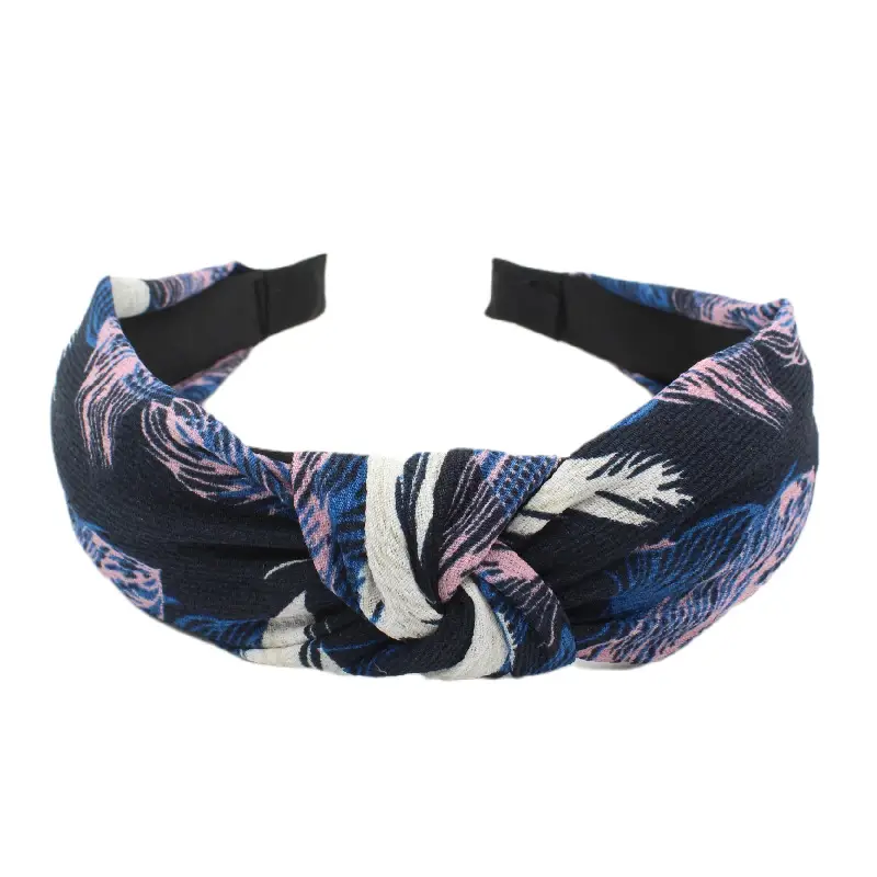 Tropical Leaf Hair Band for Women Knot Design - Image 4