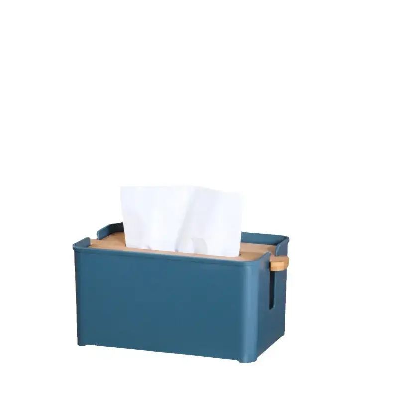 Lifting Wooden Tissue Box with Bamboo Cover for Home Use