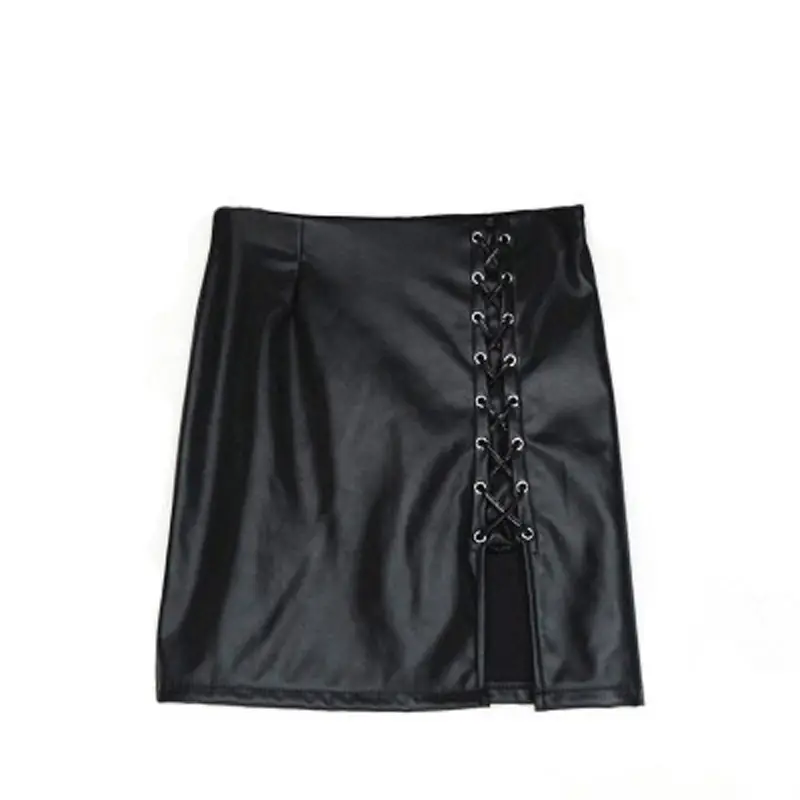 2022 Black Tie-Up Skirt with Slit & Tie Hem - Image 4