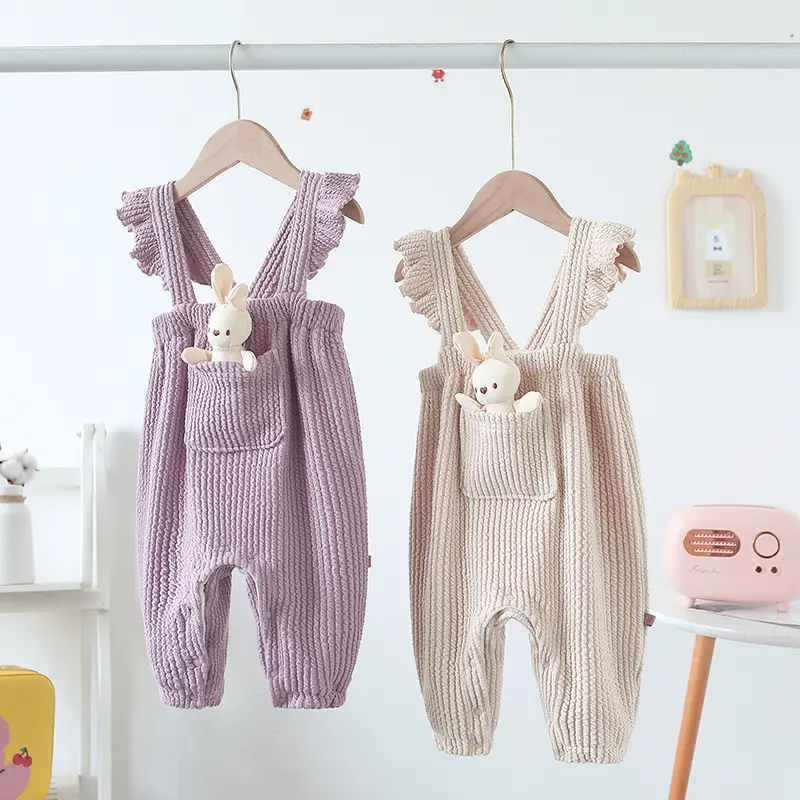 New Baby Girl Cute Pocket Overalls Autumn Winter Korean Style - Image 4