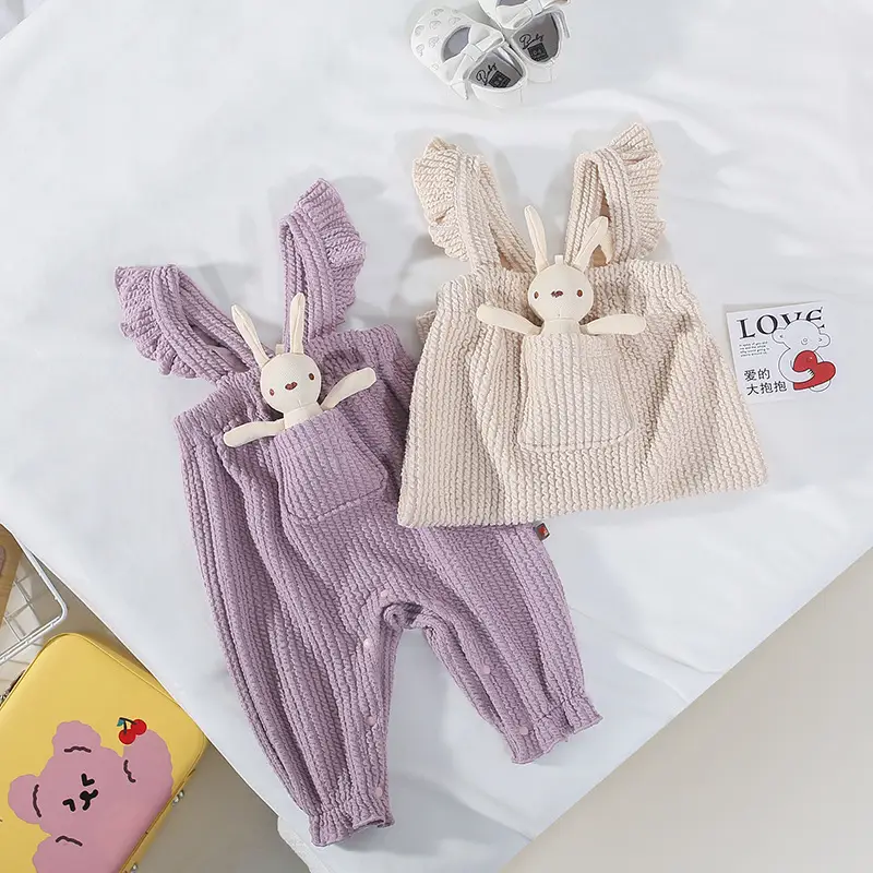 New Baby Girl Cute Pocket Overalls Autumn Winter Korean Style - Image 5