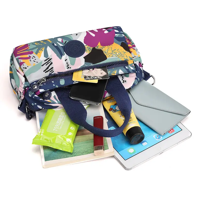 Women's Printed Nylon Shoulder Bag Mint 2021 - Image 14