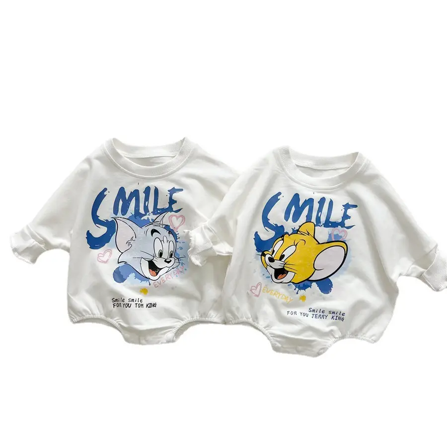 Baby Girl Cotton T-Shirt Set with Smile Graphic