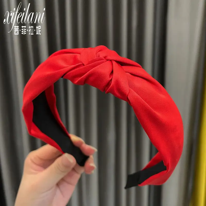 Fairy Hair Hoop Women's Solid Color Wide Edge Pressing - Image 2
