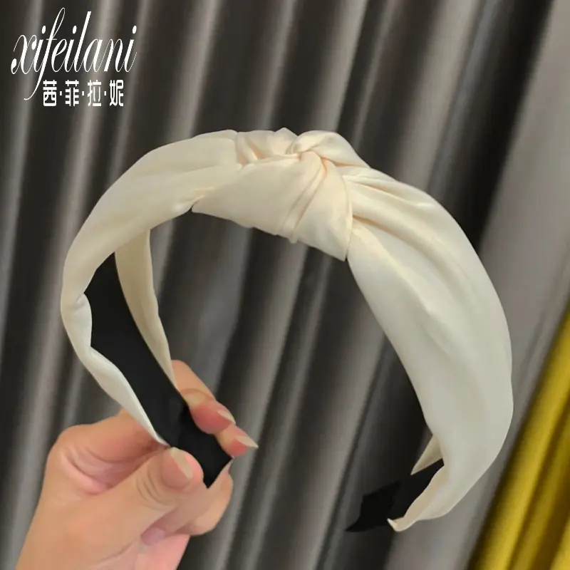 Fairy Hair Hoop Women's Solid Color Wide Edge Pressing - Image 5