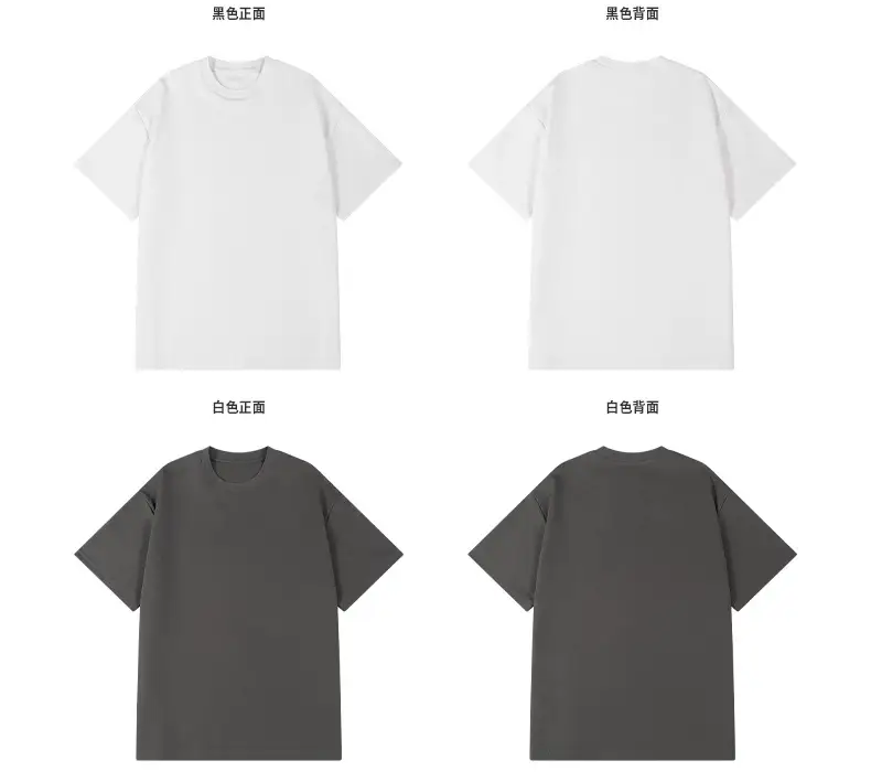 ACU Men Black 220G Heavy T-Shirt Summer Loose Fit — feature 8