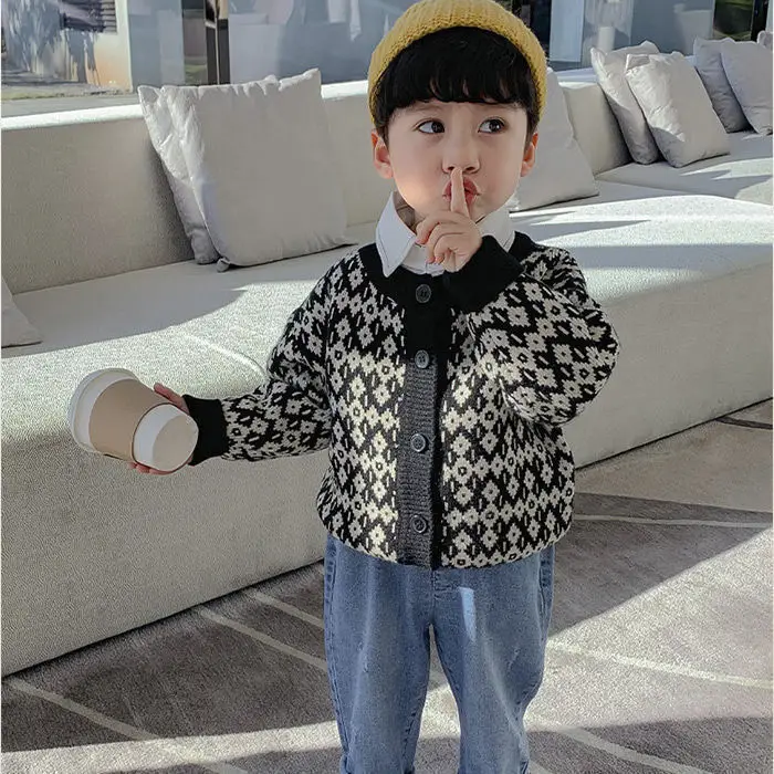 Children's Knitted Cardigan Coat Yellow Spring Autumn Top - Image 4
