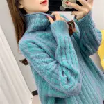 Green Diamond Knit V Neck Top for Women — feature 32