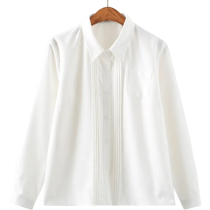 White Loose Sleeve Summer Shirt for Students - Image 9