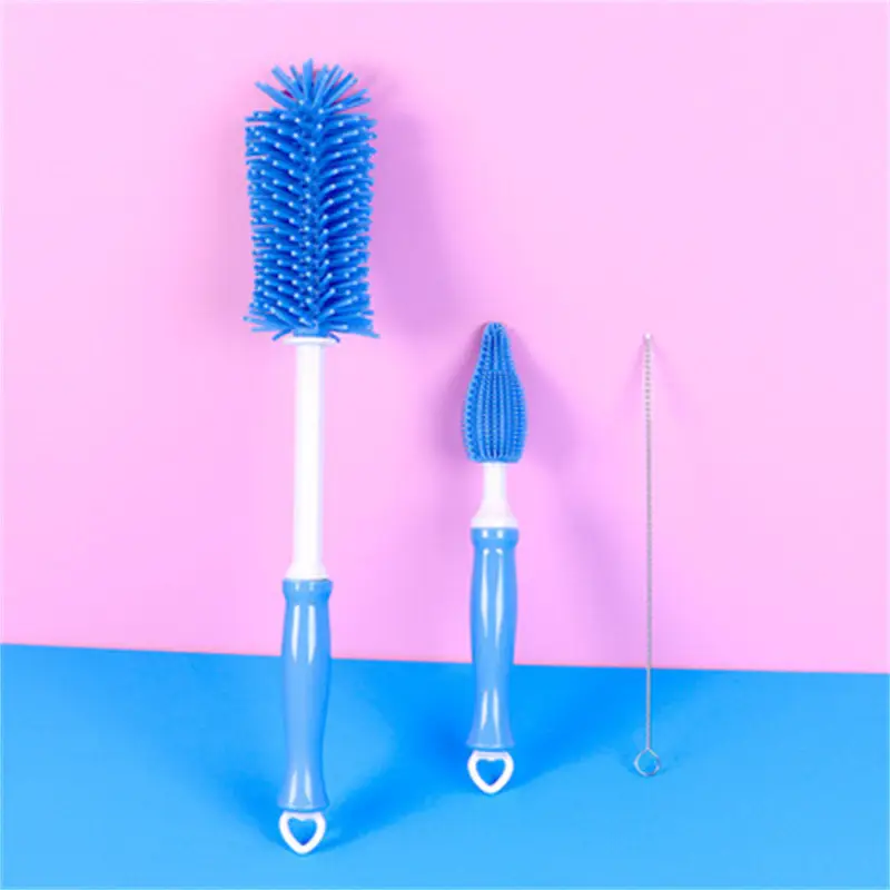360 Degree Silicone Bottle Brush Long Handle Baby Bottle Cleaning - Image 8
