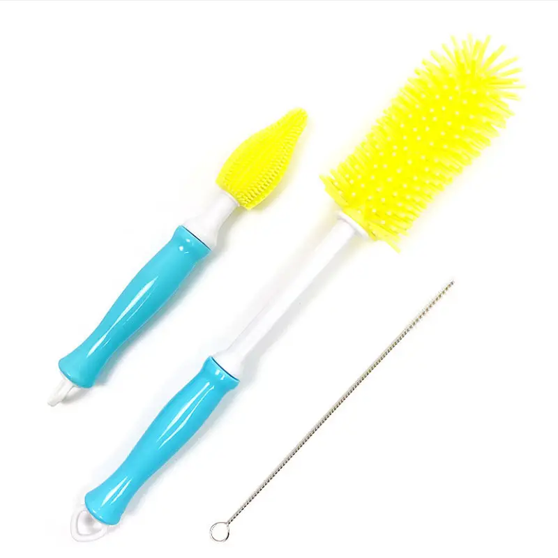 360 Degree Silicone Bottle Brush Long Handle Baby Bottle Cleaning - Image 9