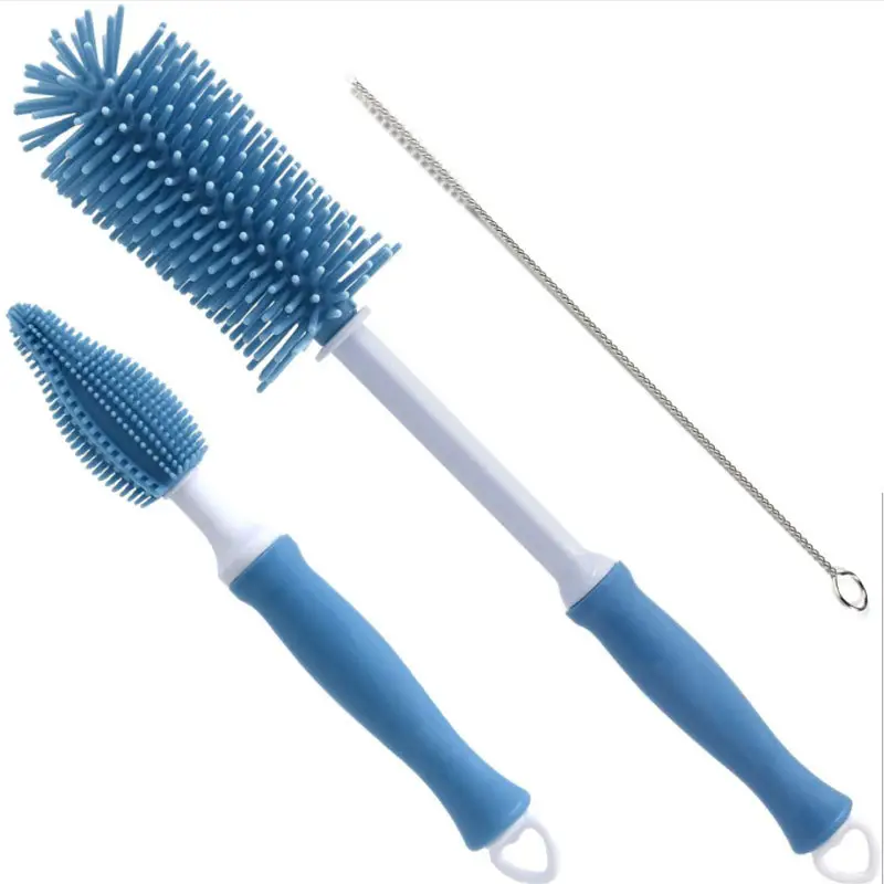 360 Degree Silicone Bottle Brush Long Handle Baby Bottle Cleaning - Image 10