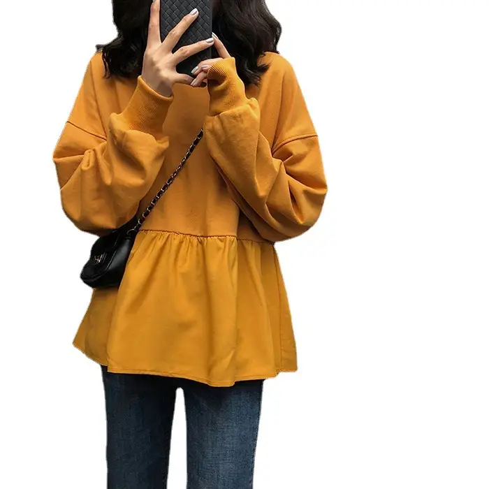Women Korean Style Loose Slimming Top Solid Color - Image 9