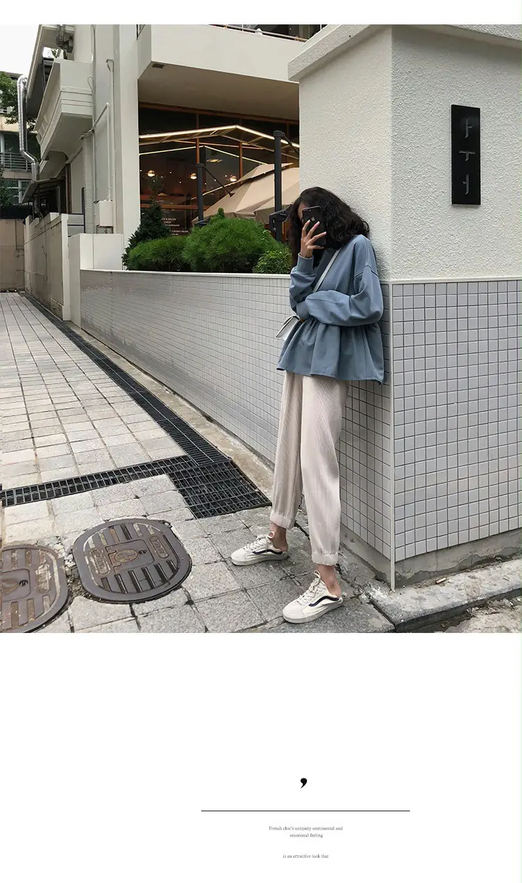 Women Korean Style Loose Slimming Top Solid Color — feature 20