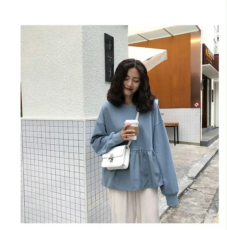 Women Korean Style Loose Slimming Top Solid Color — feature 22