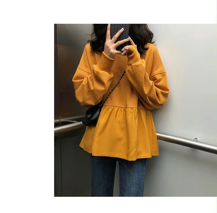 Women Korean Style Loose Slimming Top Solid Color — feature 9