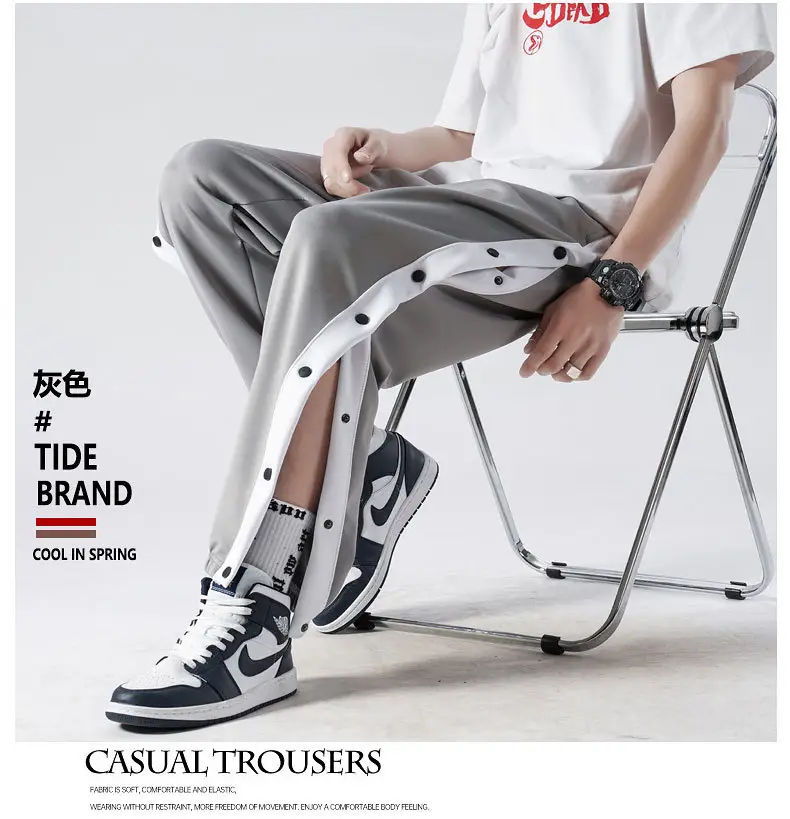 Men's Grey Crocodile-Striped Crocheted Pants — feature 12