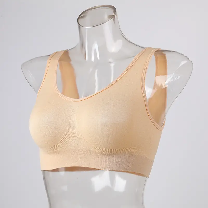 Cross-border foreign trade single-layer non-chest pad sports underwear seamless vest bra wireless yoga sleep bra for women - Image 2