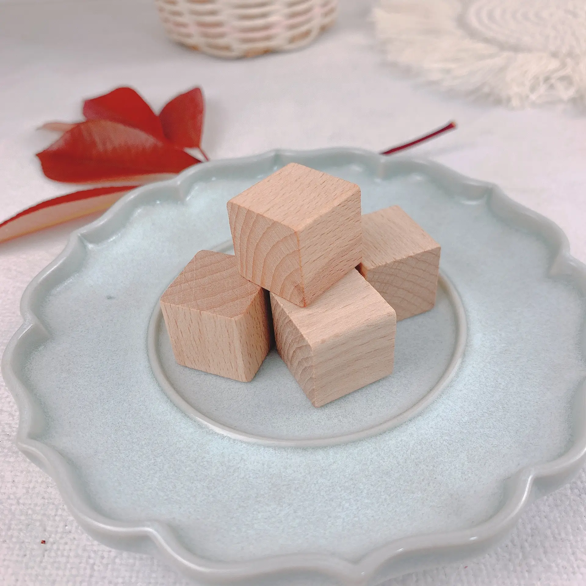 Wooden Square Blocks for Kids Math & DIY Toy - Image 3